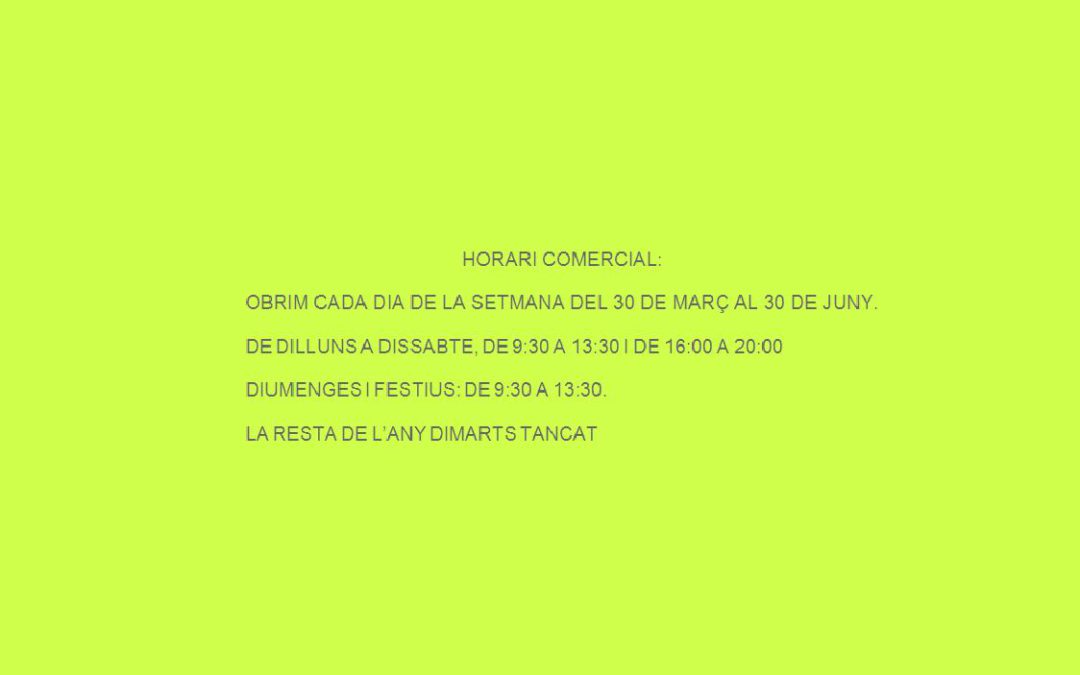 NOU HORARI 2018.